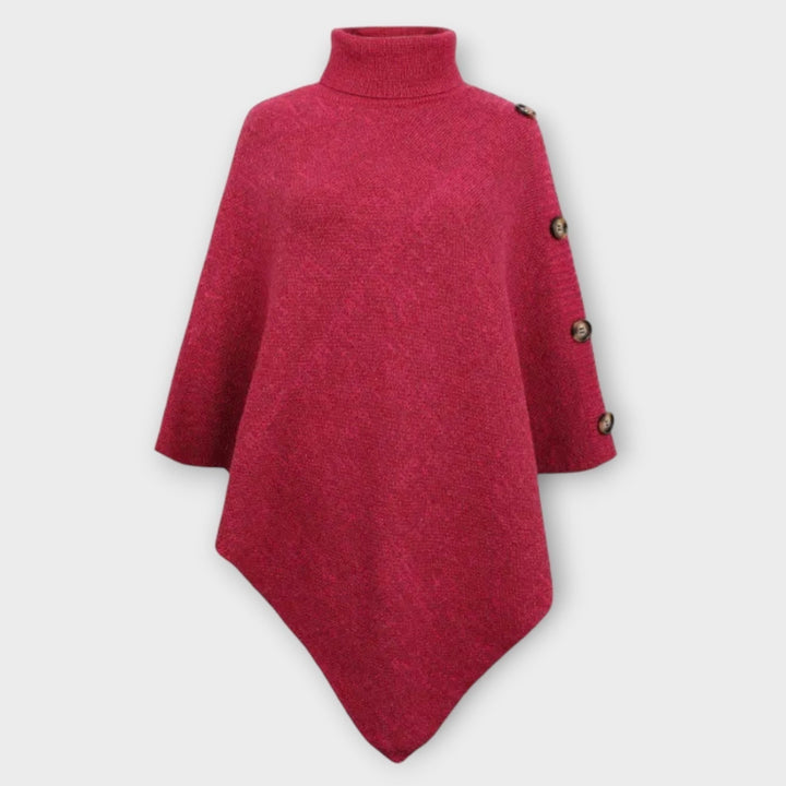 Maja | Poncho Strik Dame Rullekrave Asymmetrisk