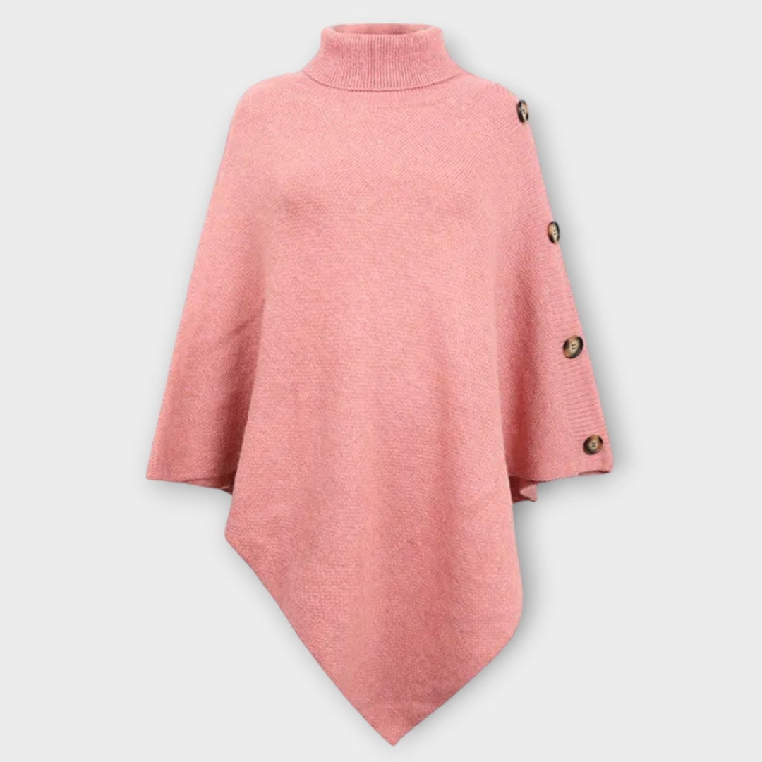 Maja | Poncho Strik Dame Rullekrave Asymmetrisk