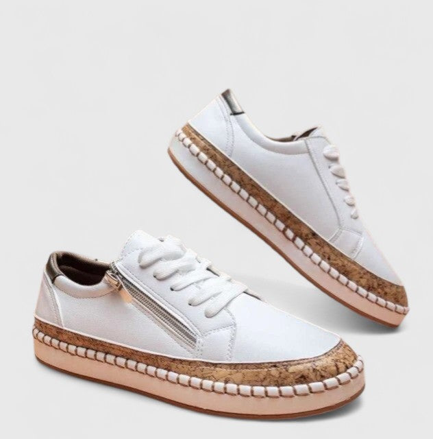 Maria | Sneakers Dame Blomstret Platform Snørebånd