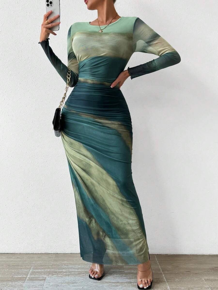 Marianne | Festkjoler til Damer Maxi Bodycon Dame Lange Ærmer