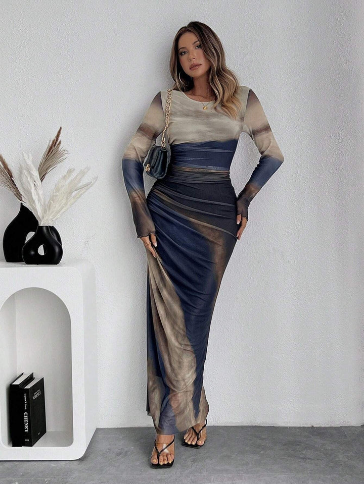 Marianne | Festkjoler til Damer Maxi Bodycon Dame Lange Ærmer