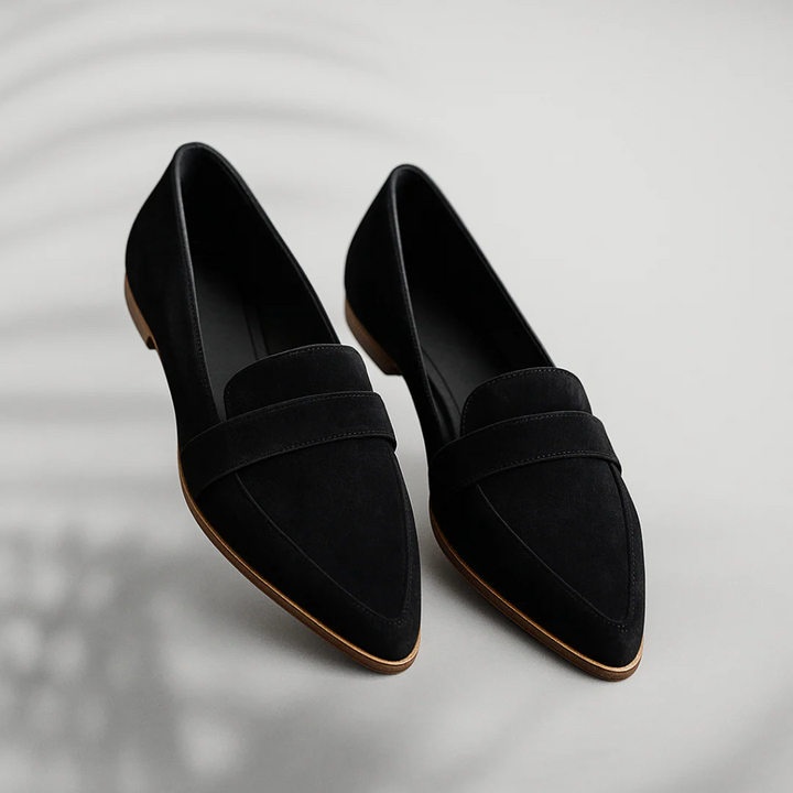 Mathilde | Loafer Sko i Ruskind Dame Oxford Flade