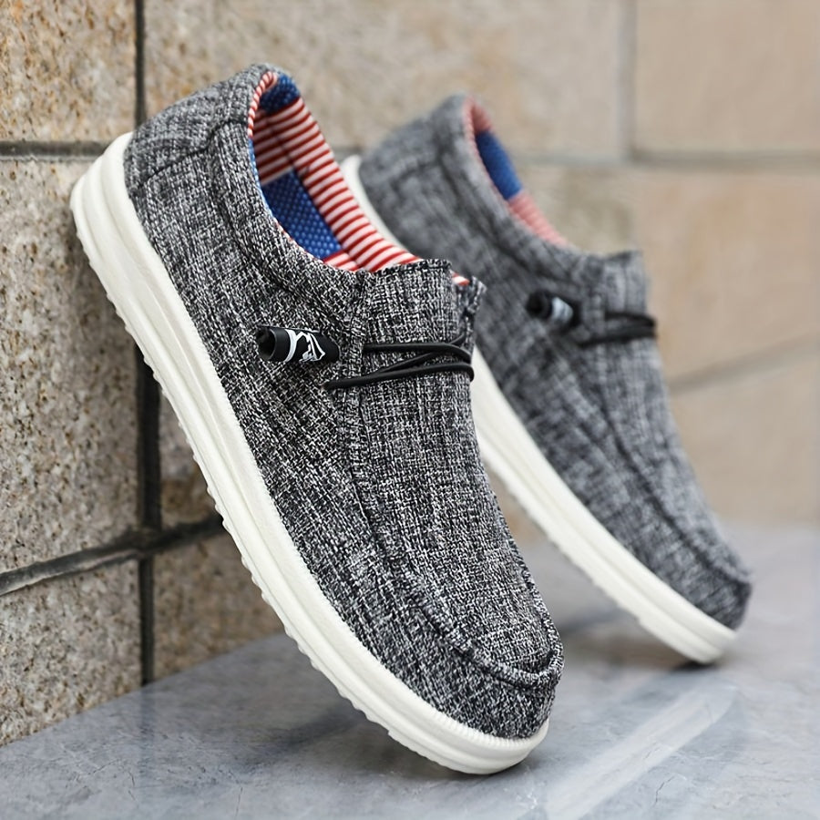 Mikkel | Loafers Herre Canvas Slip-on Elastisk Snøring