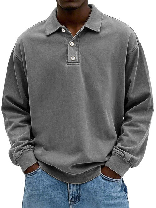 Mikkel | Polo Sweatshirt Herre Langærmet Casual