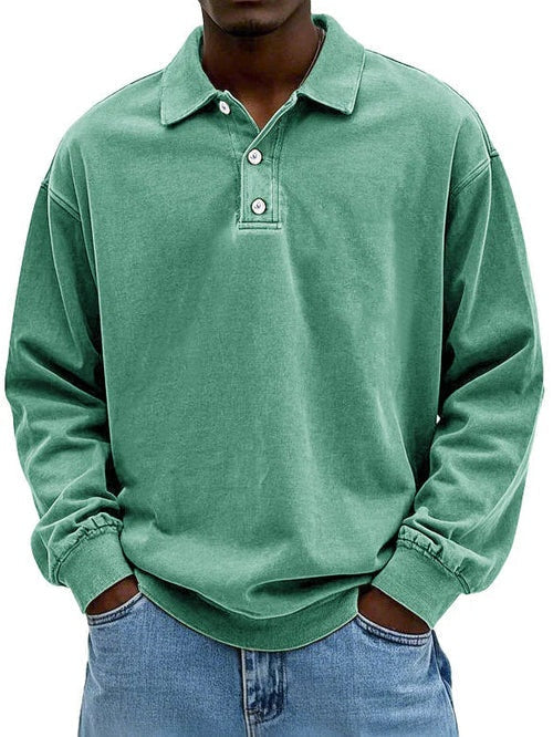 Mikkel | Polo Sweatshirt Herre Langærmet Casual