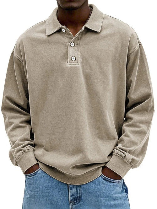 Mikkel | Polo Sweatshirt Herre Langærmet Casual