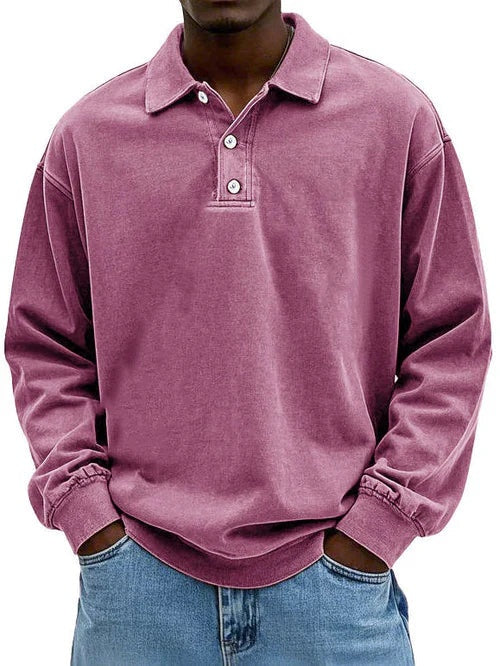Mikkel | Polo Sweatshirt Herre Langærmet Casual