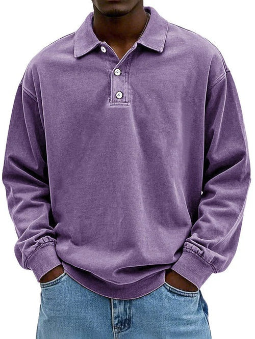 Mikkel | Polo Sweatshirt Herre Langærmet Casual