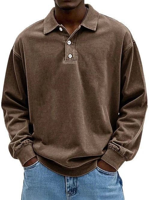 Mikkel | Polo Sweatshirt Herre Langærmet Casual