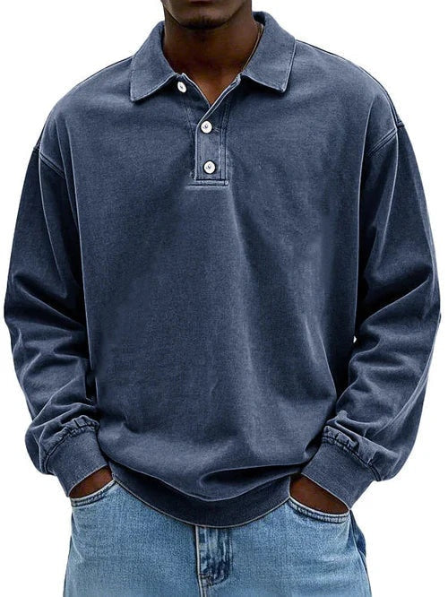 Mikkel | Polo Sweatshirt Herre Langærmet Casual