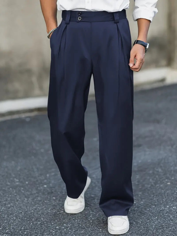 Niels | Habitbukser Herre med Plisseringer Wide Leg