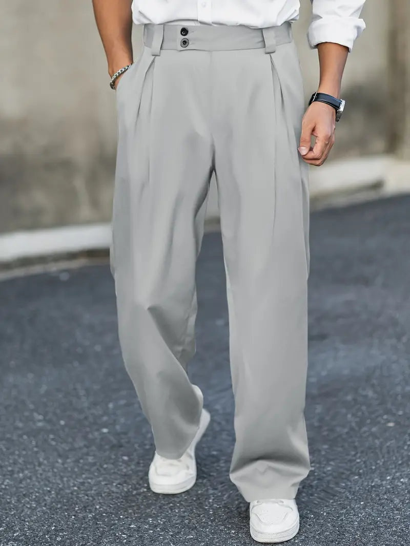 Niels | Habitbukser Herre med Plisseringer Wide Leg