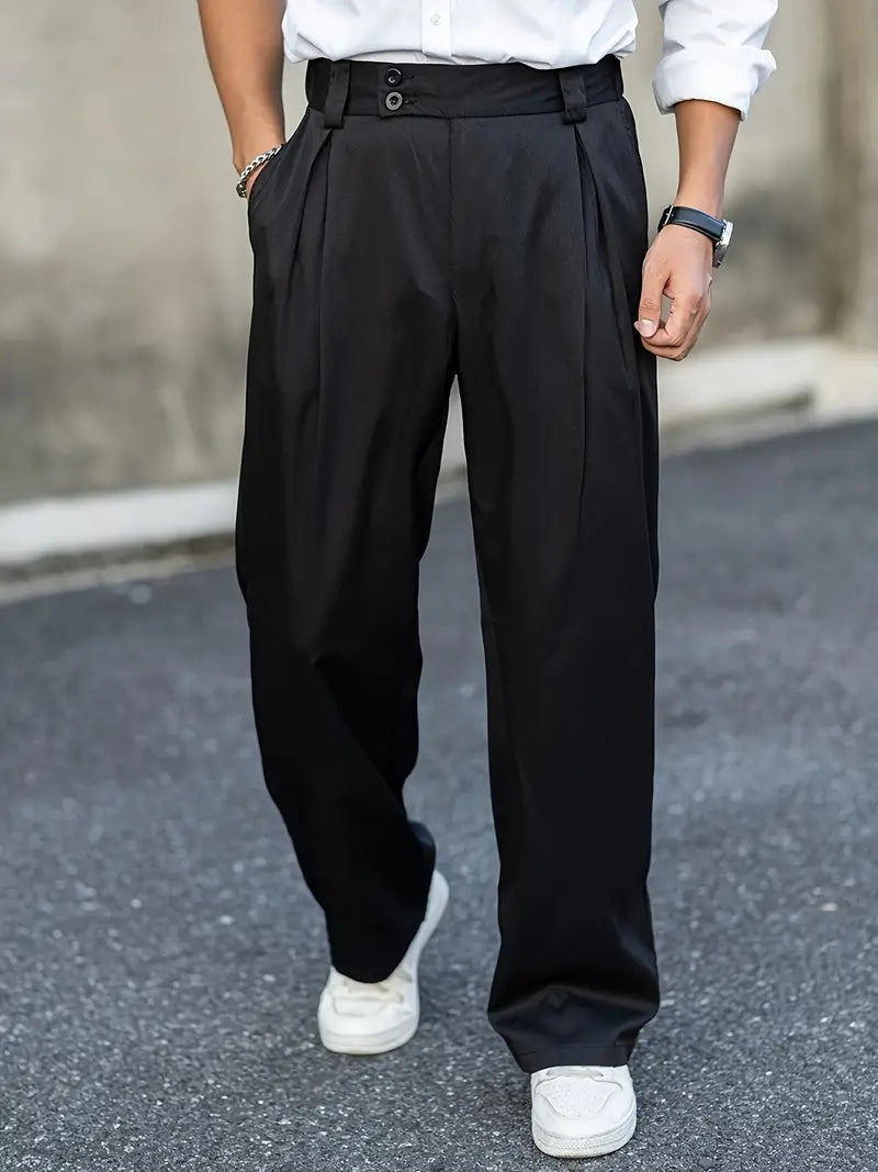 Niels | Habitbukser Herre med Plisseringer Wide Leg