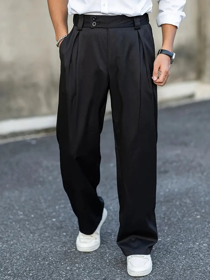 Niels | Habitbukser Herre med Plisseringer Wide Leg