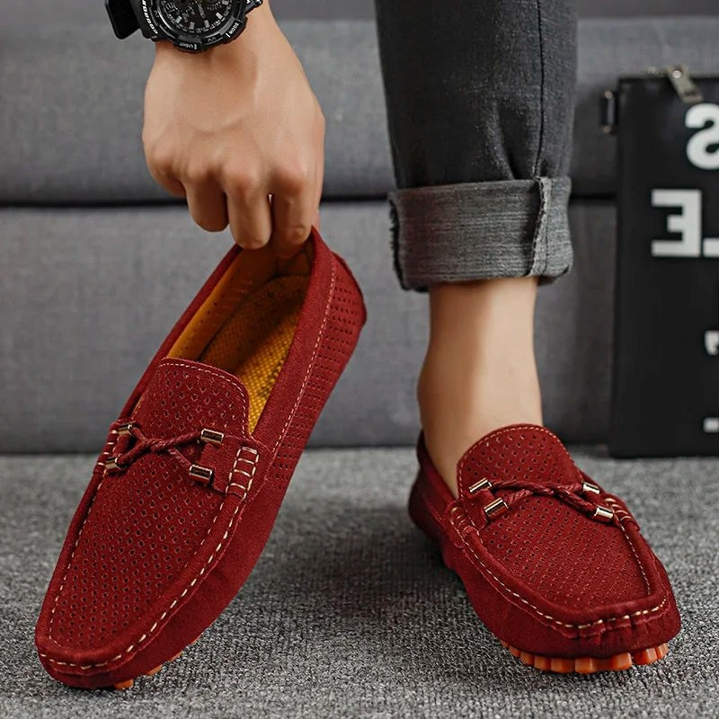 Niels | Ruskind Loafers Sko Herre Perforeret Slip-On