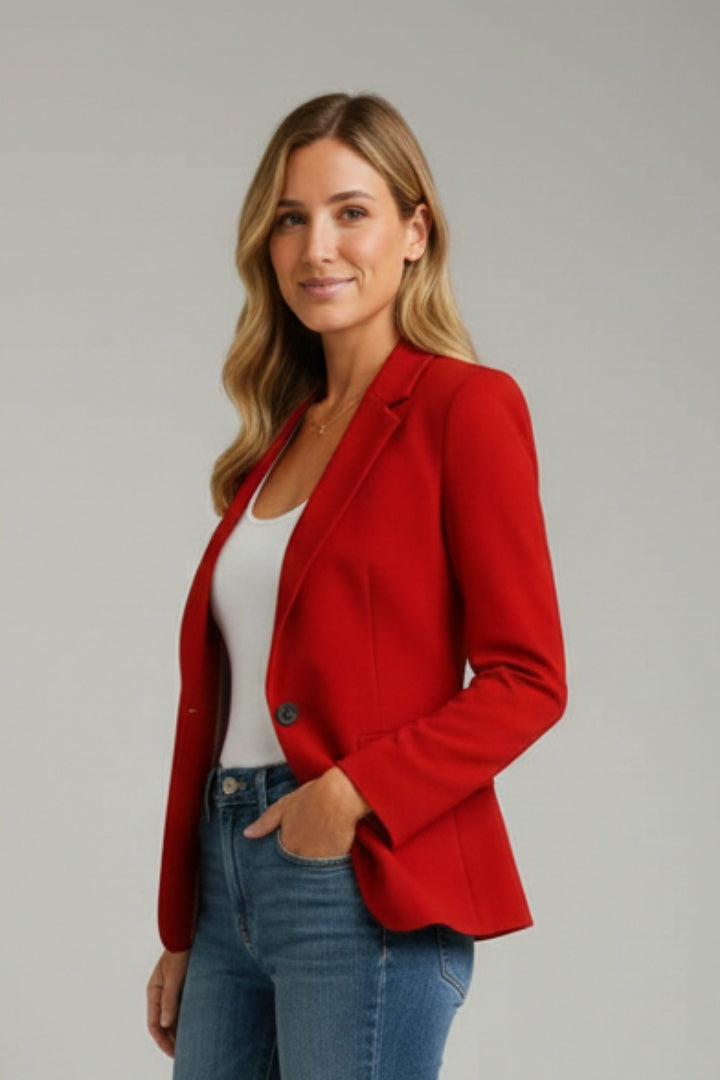 Pernille | Blazer Dame Enkeltknappet Notch-revers