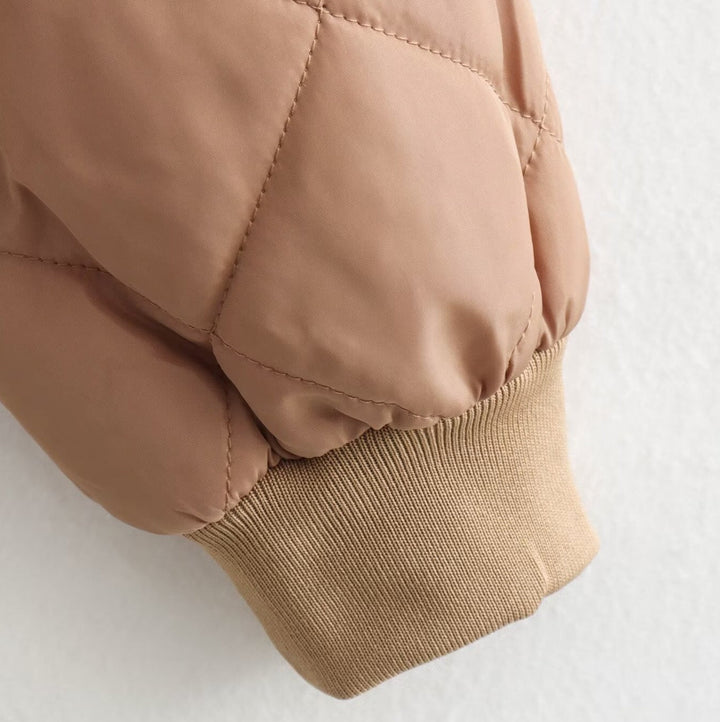 Pernille | Quiltet Bomber Jakke Dame Cropped Ribkant