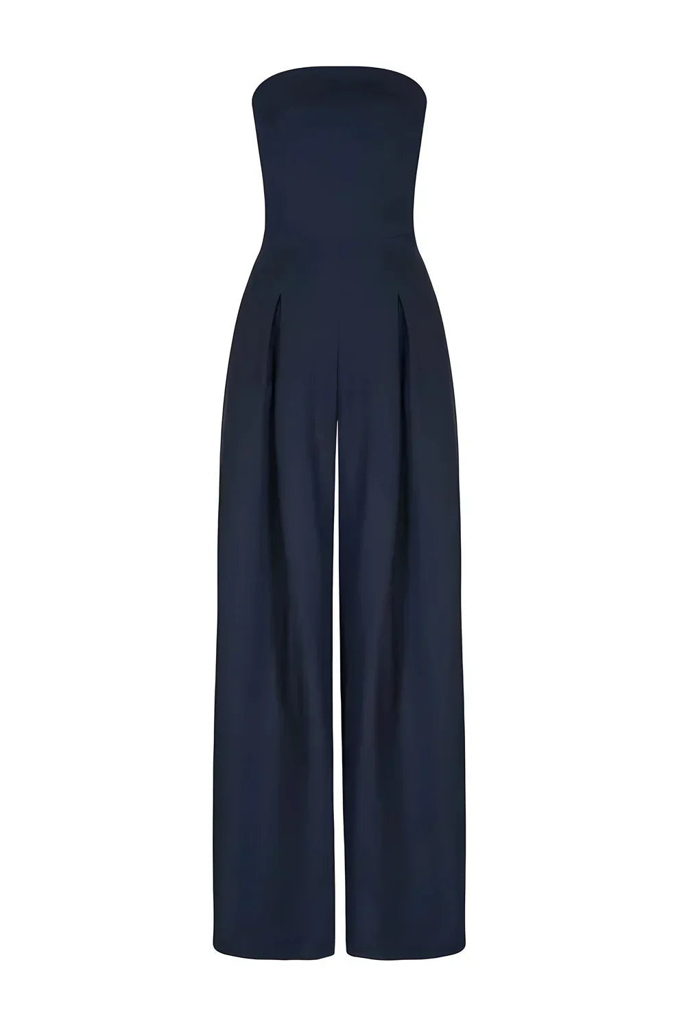 Pia | Jumpsuit uden Skulderstraps Dame Vide Ben Høj Talje