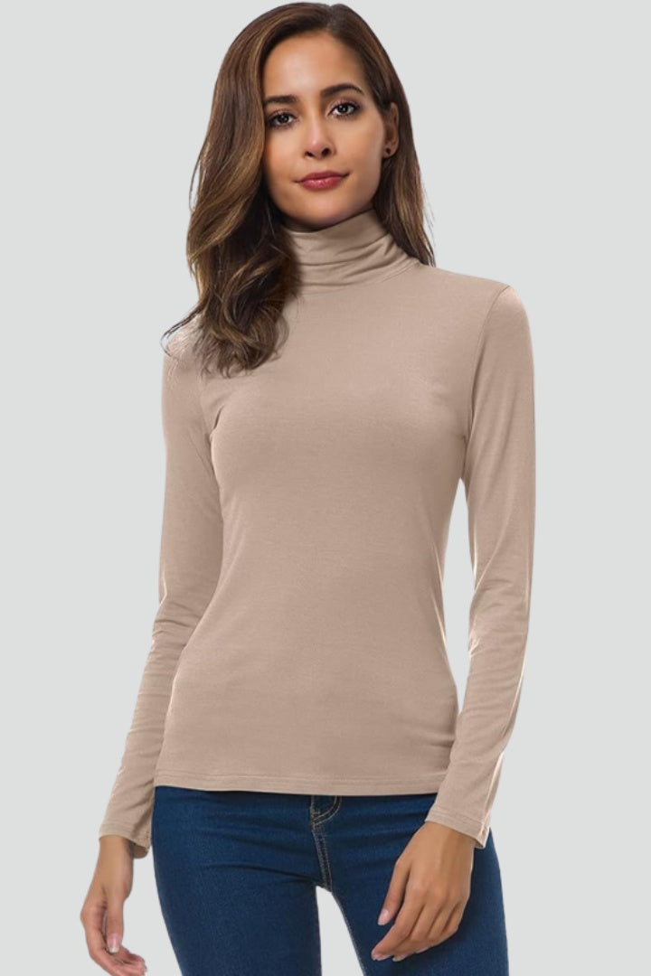 Pia | Rullekrave Sweater Dame Lange Ærmer Tætsluttende
