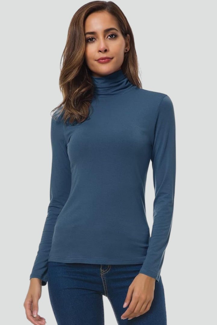 Pia | Rullekrave Sweater Dame Lange Ærmer Tætsluttende
