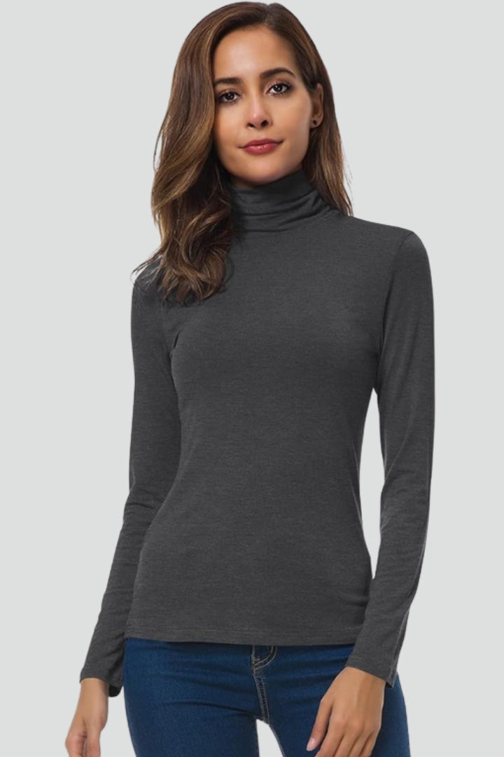 Pia | Rullekrave Sweater Dame Lange Ærmer Tætsluttende