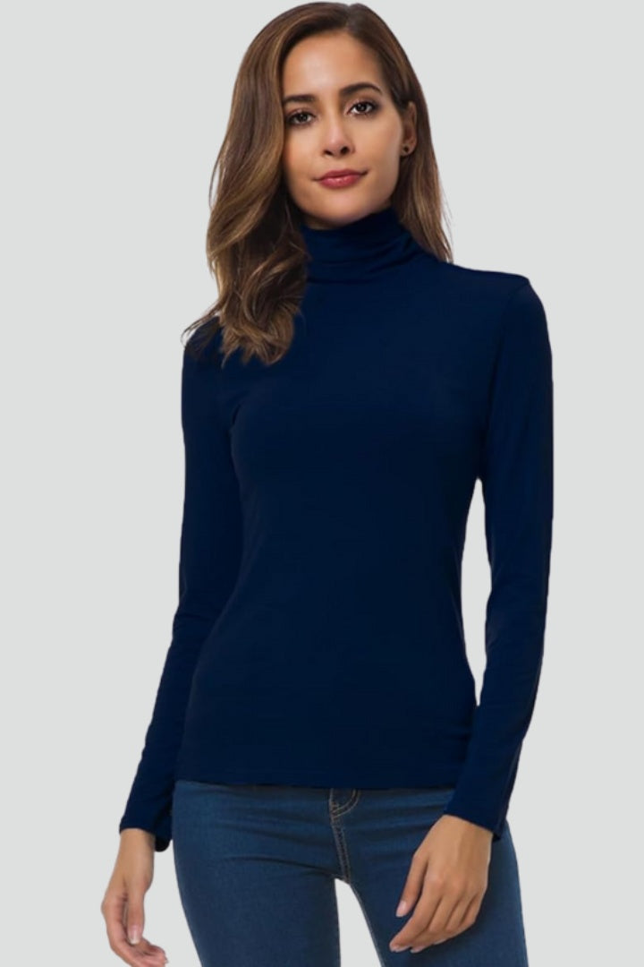 Pia | Rullekrave Sweater Dame Lange Ærmer Tætsluttende