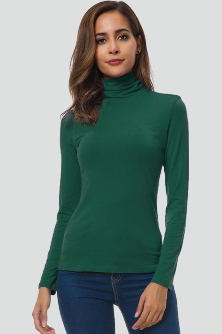 Pia | Rullekrave Sweater Dame Lange Ærmer Tætsluttende