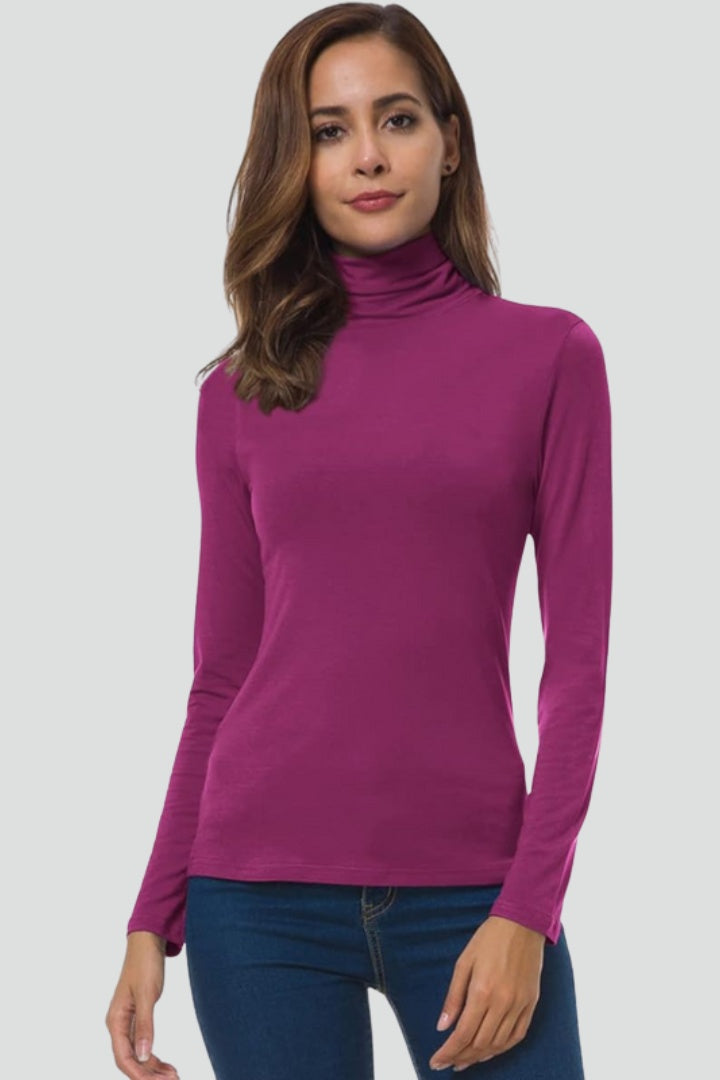 Pia | Rullekrave Sweater Dame Lange Ærmer Tætsluttende