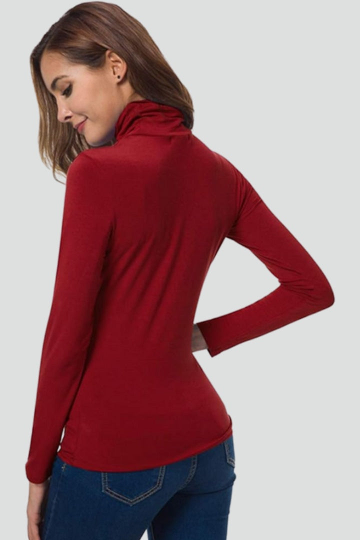 Pia | Rullekrave Sweater Dame Lange Ærmer Tætsluttende