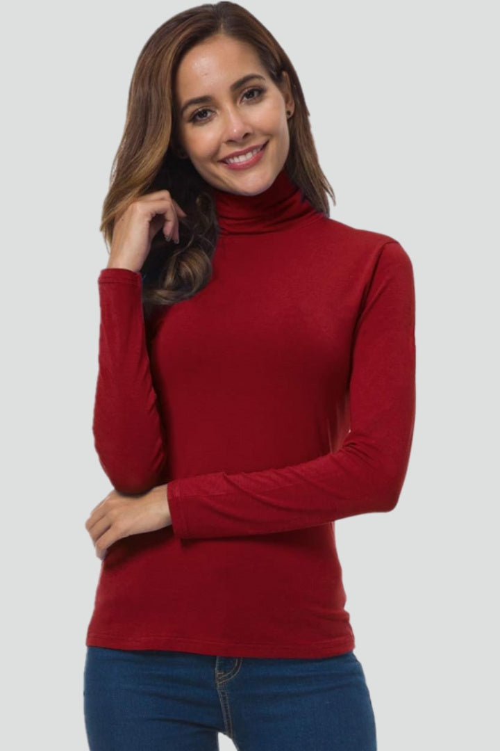 Pia | Rullekrave Sweater Dame Lange Ærmer Tætsluttende