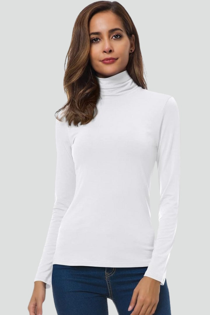 Pia | Rullekrave Sweater Dame Lange Ærmer Tætsluttende