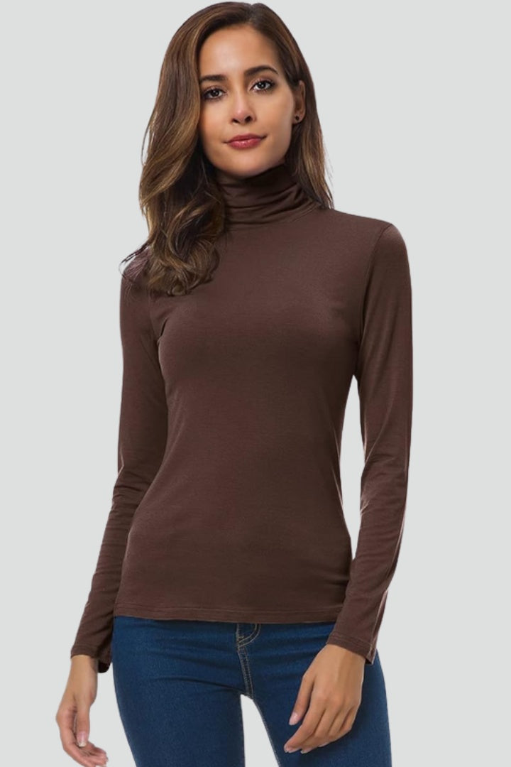 Pia | Rullekrave Sweater Dame Lange Ærmer Tætsluttende