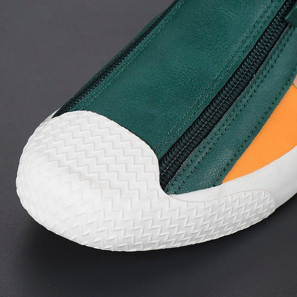Rasmus | Læder Sneakers Herre Lynlås Colorblock