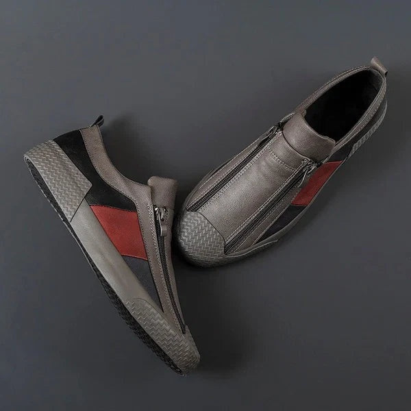 Rasmus | Læder Sneakers Herre Lynlås Colorblock