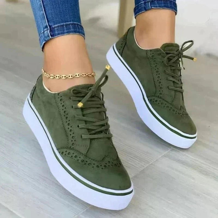 Sofie | Sneakers Dame Platform Snørebånd Ruskind