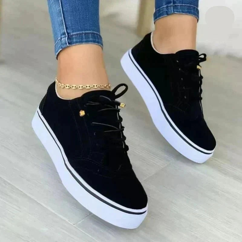 Sofie | Sneakers Dame Platform Snørebånd Ruskind