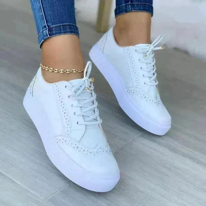 Sofie | Sneakers Dame Platform Snørebånd Ruskind