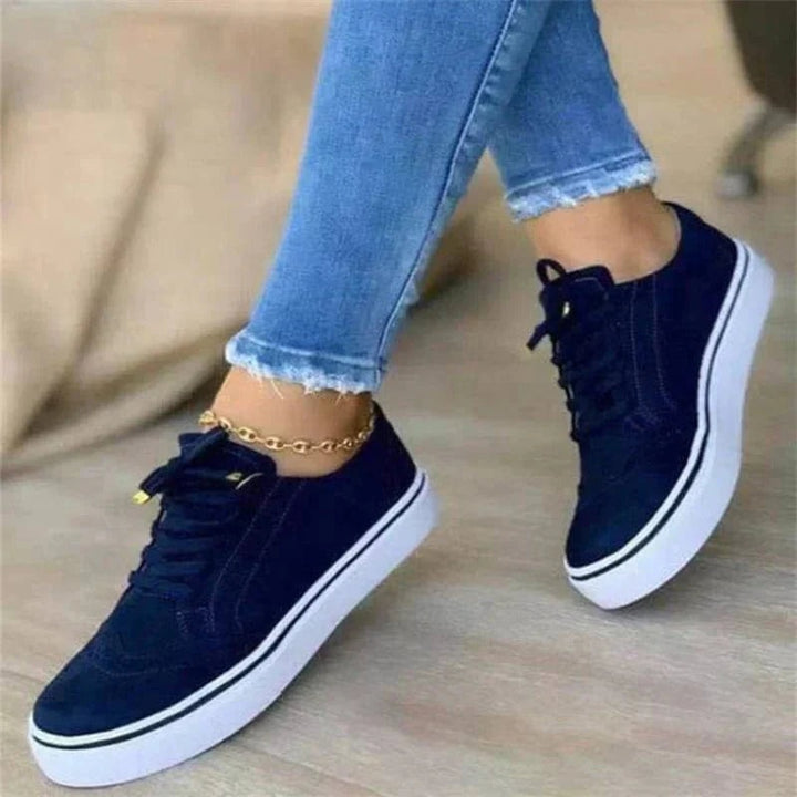 Sofie | Sneakers Dame Platform Snørebånd Ruskind