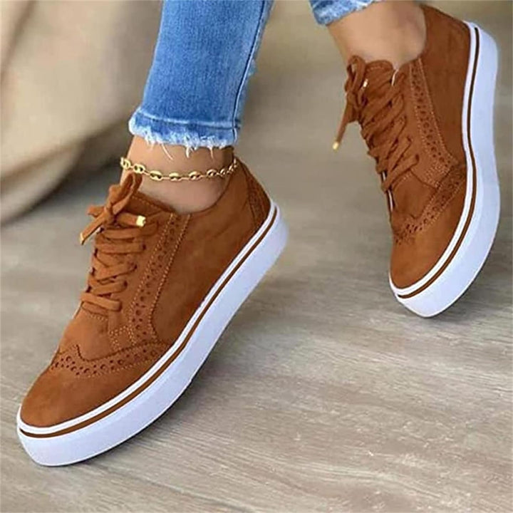 Sofie | Sneakers Dame Platform Snørebånd Ruskind
