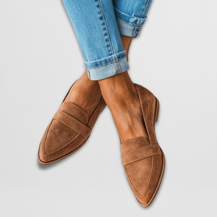 Sofie | Suede Oxford Loafer Dame Spidst Tå