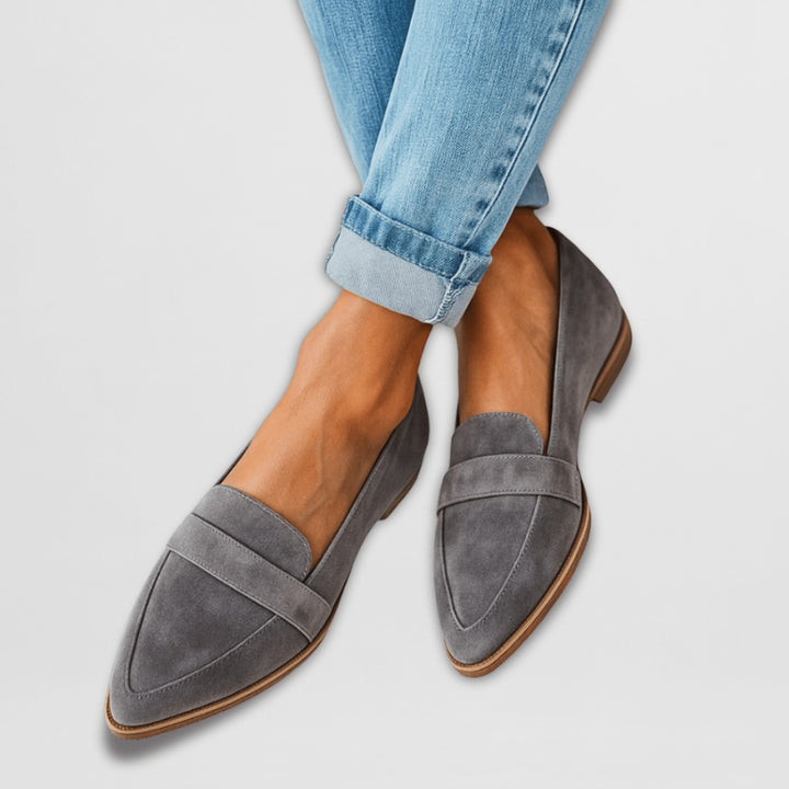 Sofie | Suede Oxford Loafer Dame Spidst Tå