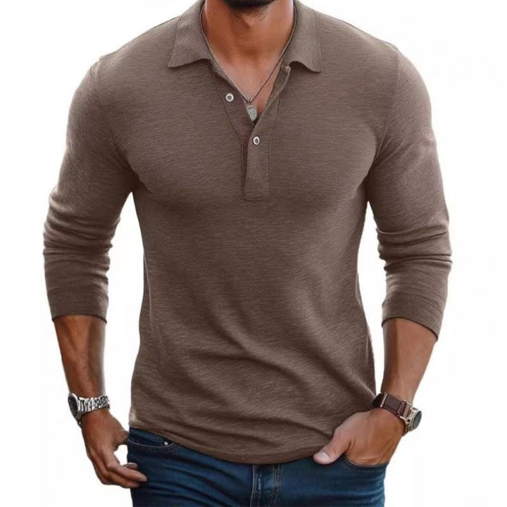 Søren | Polo Langærmet Herre Slim Fit Knapper