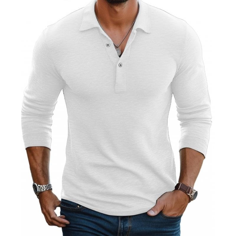 Søren | Polo Langærmet Herre Slim Fit Knapper