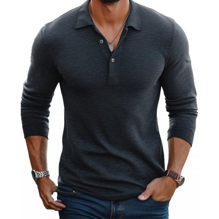Søren | Polo Langærmet Herre Slim Fit Knapper