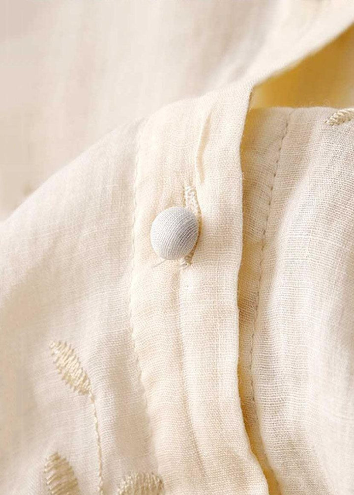 Susanne | Blomstret Bluse Dame med Broderi og Flæseærmer
