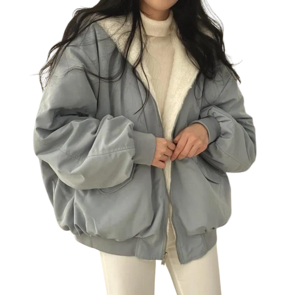 Thea | Dunjakke Dame Oversized Pels Foring Lynlås