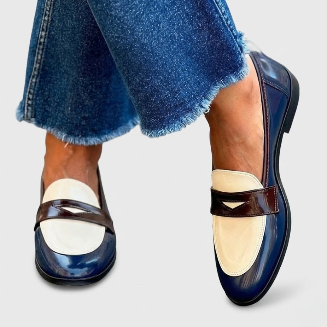 Thea | Loafer Oxford Sko Dame Lakeret Kontrastdetalje