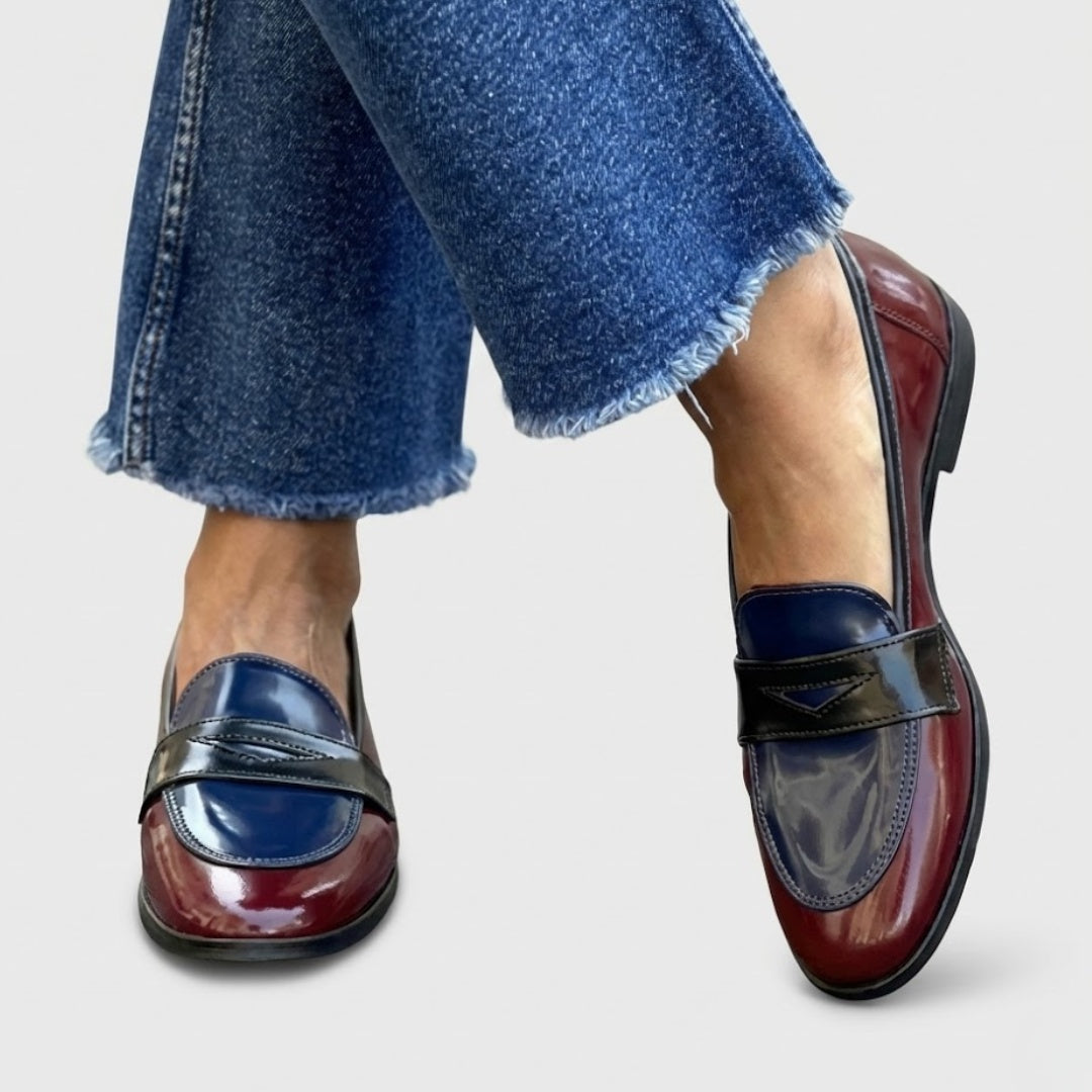 Thea | Loafer Oxford Sko Dame Lakeret Kontrastdetalje
