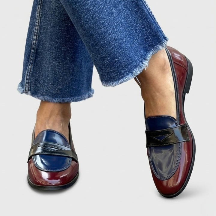 Thea | Loafer Oxford Sko Dame Lakeret Kontrastdetalje