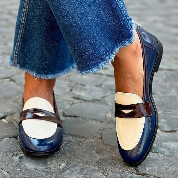 Thea | Loafer Oxford Sko Dame Lakeret Kontrastdetalje